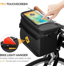 Load image into Gallery viewer, RZAHUAHU Bicycle Bag Bike Pannier, Cycling Insulated Bike Cooler Bag Water Resistant Pannier with Bike Phone Mount (YA-469)