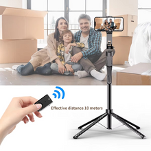 Load image into Gallery viewer, 1.85M Aluminum Alloy Rod Extendable Four-Legged Stand Phone Holder Bluetooth Selfie Stick