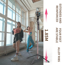 Load image into Gallery viewer, 1.85M Aluminum Alloy Rod Extendable Four-Legged Stand Phone Holder Bluetooth Selfie Stick