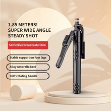 Load image into Gallery viewer, 1.85M Aluminum Alloy Rod Extendable Four-Legged Stand Phone Holder Bluetooth Selfie Stick