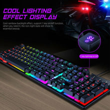 Load image into Gallery viewer, T-WOLF T17 True Mechanical Keyboard for Esports Games Metal RGB Glow Laptop Desktop Punk Keyboard, Office, Home, Business, Game, Office, PC, Tablet, Gaming Glow Mechanical Keyboard