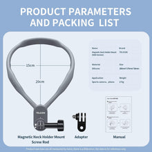 Load image into Gallery viewer, TELESIN Plus Magnetic Neck Mount Necklace Holder, Chest Head Shoulder Lanyard Strap Body Clip TE-HNB-001