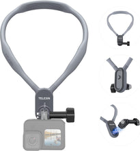 Load image into Gallery viewer, TELESIN Plus Magnetic Neck Mount Necklace Holder, Chest Head Shoulder Lanyard Strap Body Clip TE-HNB-001