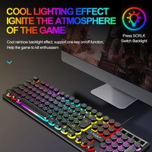 Load image into Gallery viewer, T-WOLF TF270 Colorful USB LED Light Effect Retro Gaming Wired Keyboard And Mouse Set
