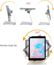 Load image into Gallery viewer, Universal Aluminum Desktop Anti-Theft Lock Stand Holder with Key Support for 7-13" Tablet 360° Flip Back & Front