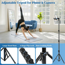 Load image into Gallery viewer, Foldable Height Adjustable Tripod Stand with Phone Bracket & Bluetooth Shutter Compatible with Mini Sport Camera