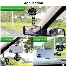 Load image into Gallery viewer, LAN PARTE Heavy Duty Universal Car Large Aluminum Suction Cup Phone 360° Holder Flexible Bracket (Width 9cm)