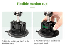 Load image into Gallery viewer, LAN PARTE Heavy Duty Universal Car Large Aluminum Suction Cup Phone 360° Holder Flexible Bracket (Width 9cm)