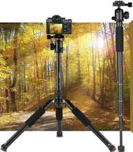 Load image into Gallery viewer, YUNTENG VCT-180 Portable Multipurpose Selfie Foldable Tripod Stand (35cm-174cm) for Phone & Camera Selfie with Remote