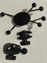 Load image into Gallery viewer, Aluminum Universal 360° Bike Bicycle Handle Bar Clamp Base W Double Socket Arm & 6-Claw Phone Holder