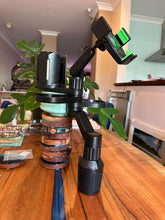 Load image into Gallery viewer, MAILUZHE Car Cup Holder 4 in 1 Expander Tray,Detachable Car Food Tray Retractable with Dual Cup Holder, Phone Holder, 360°Rotation Adjustable Base, Road Trip Essentials Car Accessories (D04)