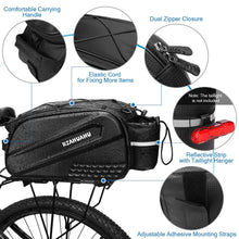 Load image into Gallery viewer, RZAHUAHU Bicycle Bag Large Capacity Cycling MTB Road Mountain Bike Saddle Bag Luggage Carrier Seat Pannier Bicycle Accessories 10L (YA-367)