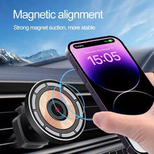 Load image into Gallery viewer, 15W Magnetic Magsafe Wirless Car Charger Holder for Car Air Vent with Anti Fall Hook Clip