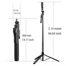 Load image into Gallery viewer, 2.1 Meter Long Extendable Selfie Stick for Smart Phone, Universal Handheld Stabilizer with 2.1m Remote Live Stand, Tripod