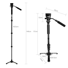 Load image into Gallery viewer, YUNTENG VCT-288RM SLR Camera Monopod Camera Support Foot Hydraulic Head Professional Photography Stand, Height: 1.48m