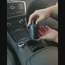 Load and play video in Gallery viewer, MAILUZHE Car Cup Holder 4 in 1 Expander Tray,Detachable Car Food Tray Retractable with Dual Cup Holder, Phone Holder, 360°Rotation Adjustable Base, Road Trip Essentials Car Accessories (D04)