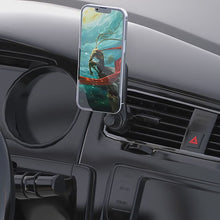 Load and play video in Gallery viewer, Magnetic Magsafe Car Vent Mount 360°Rotation Phone Holder for iPhone 14 13 12 Series, with MagSafe Ring for Others Cell Phones as Samsung Galaxy and So on