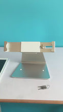 Load and play video in Gallery viewer, Universal Aluminum Desktop Anti-Theft Lock Stand Holder with Key Support for 7-13" Tablet 360° Flip Back & Front