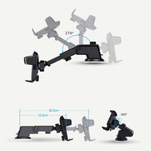Load image into Gallery viewer, LEEIOO Car Dash & Windshield 360° Rotation Phone Holder with One Touch Lock/Release Support to Size 6.5 Inch