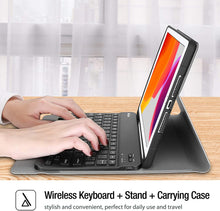 Load image into Gallery viewer, Bluetooth Wirless Keyboard Smart Case For iPad 9th/8th/7th Gen 10.2" with Pencil Holder
