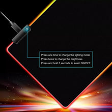 Load image into Gallery viewer, RGB Fabric Luminous Mouse Pad Colorful Glowing USB LED Non-slip RGB 14 Lights Mode Anti Slip USB Powered (400*900*4mm)