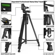 Load image into Gallery viewer, Universal Camera Travel Tripod Stand up to 140cm for Camera/Phone/Go Pro with Phone Mount