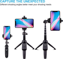 Load image into Gallery viewer, YUNTENG YT-9928N 2 in 1 Extra Long Extendable up to 47cm Selfie Stick Tripod Bluetooth, Phone Tripod Monopod with Wireless Remote Shutter and Tripod Stand Compatible Phone, Go Pro, Light Weight Camera