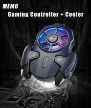 Load image into Gallery viewer, MEMO AK03 Multi-function Adjustable Gear Low Noise Mobile Phone Shooting PUBG Game Gaming Controller Joystick Trigger Gamepad Cooler with RGB Light