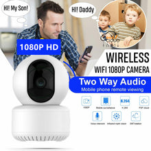 Load image into Gallery viewer, Remote Rotation 1080P IP Security Camera WIFI Wireless Surveillance IR P2P 2-Way Audio Night Vision
