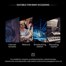 Load image into Gallery viewer, USB Condenser Microphone HIFI DSP Noise Reduction Reverberation Adjustable Built-In Sound Card with Stand