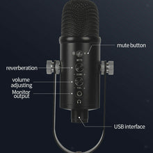 Load image into Gallery viewer, USB Condenser Microphone HIFI DSP Noise Reduction Reverberation Adjustable Built-In Sound Card