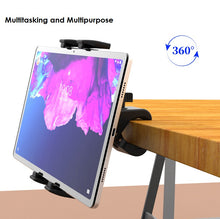 Load image into Gallery viewer, Mount Bracket Gym Treadmill Bike Handlebar Clip Stand Sports Adjustable Phone & Tablet Holder Universal 4-13 inch for iPad/Galaxy Tab etc