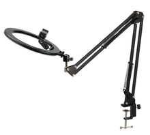 Load image into Gallery viewer, 26cm/10.0 Inch LED Ring Light, Dimmable, 3 Color Modes USB Powered with Lazy Spring Desktop Arm