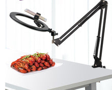 Load image into Gallery viewer, 26cm/10.0 Inch LED Ring Light, Dimmable, 3 Color Modes USB Powered with Lazy Spring Desktop Arm