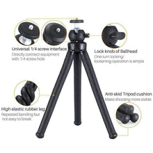 Load image into Gallery viewer, Mini Octopus Multifunctional Flexible Tripod Holder with Ball Head & Phone Clamp (Length 30cm) for Phone, Go Pro, Light Camera