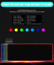 Load image into Gallery viewer, RGB Fabric Luminous Mouse Pad Colourful Glowing USB LED Non-slip RGB 14 Lights Mode Anti Slip USB Powered (300*800*4mm)