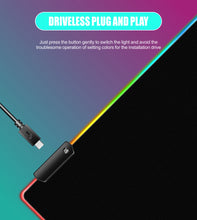Load image into Gallery viewer, RGB Fabric Luminous Mouse Pad Colorful Glowing USB LED Non-slip RGB 14 Lights Mode Anti Slip USB Powered (400*900*4mm)