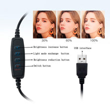 Load image into Gallery viewer, 16cm Live Dimming Ring LED Beauty 3 Light Mode Selfie Light with Height Adjustable Tripod