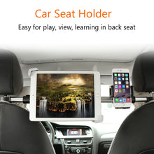 Load image into Gallery viewer, Universal Adjustable Alloy 360° Car Back Seat Phone Holder & Tablet Holder 2 in 1 up to Size 14.0"