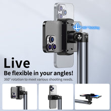 Load image into Gallery viewer, Universal 360° Cantilever Flexi Arm Floor Stand Steady Base (26cm, Weight 2.6Kg) for Phone up to 6.5" Inches