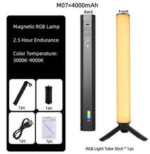 Load image into Gallery viewer, RGB Handheld LED Video Light Wand Stick Photography 4000mAh Battery With APP Remote Control 1000 Lumens Adjustable 3200K-9000K