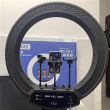 Load image into Gallery viewer, 56CM/22 Inch LED Ring Light, 3 Color Dimmable, with Remote & Tripod Stand Extendable to 2.1 Meter