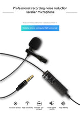 Load image into Gallery viewer, Omnidirectional Metal Microphone 3.5mm Jack Lavalier Tie Clip For Computer Laptop Mobile Phone