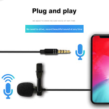 Load image into Gallery viewer, Omnidirectional Metal Microphone 3.5mm Jack Lavalier Tie Clip For Computer Laptop Mobile Phone