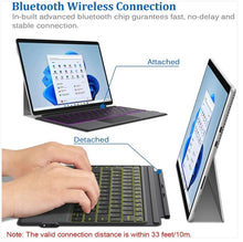 Load image into Gallery viewer, Surface Pro 8/Surface Pro X Backlit Bluetooth Keyboard (7-Color) with Touchpad with Rechargeable Battery
