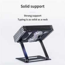 Load image into Gallery viewer, Aluminum Alloy Adjustable Laptop Stand up to17" Bracket Lifting Cooling Holders with Cooling Fan