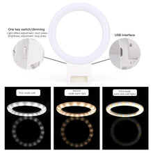 Load image into Gallery viewer, 4.5" Universal 3-Mode Rechargeable Selfie Led Fill Light Camera Photography For Phone