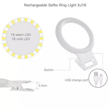 Load image into Gallery viewer, 4.5" Universal 3-Mode Rechargeable Selfie Led Fill Light Camera Photography For Phone