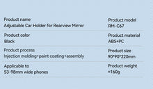 Load image into Gallery viewer, REMAX One Hand Flexi 360° Adjustable Phone Holder Flexi Clamp Rear View Mirror Car Headrest Handle Bar