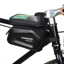 Load image into Gallery viewer, RZAHUAHU 7" Mobile Phone Bike Front Frame Bag Waterproof Touch Screen EVA Hard Shell Top Tube Storage Bag (YA-464)